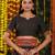 Black color linen cotton fabric resham woven designer partywear saree