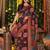 Navy blue color linen cotton fabric resham woven designer partywear saree