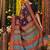 Navy blue color linen cotton fabric resham woven designer partywear saree