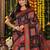 Navy blue color linen cotton fabric resham woven designer partywear saree