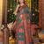 Rama green color linen cotton fabric resham woven designer partywear saree