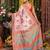 White color linen cotton fabric resham woven designer partywear saree
