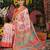 White color linen cotton fabric resham woven designer partywear saree