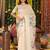 Cream color linen cotton fabric beautiful woven designer partywear saree