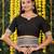 Black color linen cotton fabric beautiful woven designer partywear saree