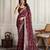 Wine color festive special georgette fabric bandhej saree for festive looks