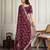 Wine color festive special georgette fabric bandhej saree for festive looks