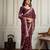 Wine color festive special georgette fabric bandhej saree for festive looks