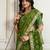 Mahendi color festive special georgette fabric bandhej saree for festive looks