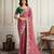 Pink color star georgette fabric designer embroidery work heavy ceremonial saree