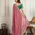 Pink color star georgette fabric designer embroidery work heavy ceremonial saree