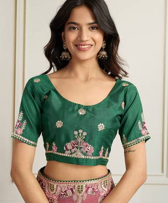 Pink star georgette embroidery work heavy ceremonial saree 5