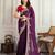 Purple color star georgette fabric designer embroidery work heavy ceremonial saree