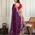 Purple color star georgette fabric designer embroidery work heavy ceremonial saree