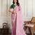Pink color star georgette fabric designer embroidery work heavy ceremonial saree