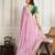 Pink color star georgette fabric designer embroidery work heavy ceremonial saree