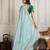 Sea green color star georgette fabric designer embroidery work heavy ceremonial saree