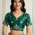 Sea green color star georgette fabric designer embroidery work heavy ceremonial saree