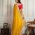 Yellow color frendy chiffon fabric designer embroidery work heavy ceremonial saree