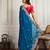 Blue color frendy chiffon fabric designer embroidery work heavy ceremonial saree