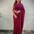 Wine color ethnic viscose fabric woven lining pre stitched saree