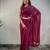 Wine color ethnic viscose fabric woven lining pre stitched saree