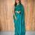Rama color ethnic viscose fabric woven lining pre stitched saree