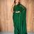Green color ethnic viscose fabric woven lining pre stitched saree
