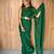 Green color ethnic viscose fabric woven lining pre stitched saree