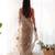 Beige color butterfly net fabric designer thread embroidery work ceremonial saree
