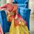 Yellow color beautiful woven designer linen cotton fabric saree