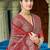 Grey color beautiful woven designer linen cotton fabric saree
