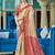 Cream color beautiful woven designer linen cotton fabric saree