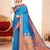 Blue color paithani silk woven ceremonial rich looks saree