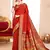 Red color paithani silk woven ceremonial rich looks saree