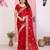 Red color frendy chiffon fabric designer embroidery and swarovski work partywear saree