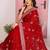 Red color frendy chiffon fabric designer embroidery and swarovski work partywear saree