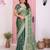 Green color frendy chiffon fabric designer embroidery and swarovski work partywear saree