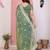 Green color frendy chiffon fabric designer embroidery and swarovski work partywear saree