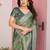 Green color frendy chiffon fabric designer embroidery and swarovski work partywear saree