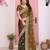 Brown color frendy chiffon fabric designer embroidery and swarovski work partywear saree