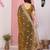 Brown color frendy chiffon fabric designer embroidery and swarovski work partywear saree