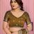 Brown color frendy chiffon fabric designer embroidery and swarovski work partywear saree