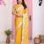 Yellow color frendy chiffon fabric designer embroidery and swarovski work partywear saree