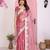 Pink color frendy chiffon fabric designer embroidery and swarovski work partywear saree