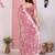 Pink color frendy chiffon fabric designer embroidery and swarovski work partywear saree