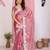 Pink color frendy chiffon fabric designer embroidery and swarovski work partywear saree
