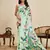 Sea green color chinon fabric printed partywear saree