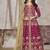 Rani pink color art silk embroidered anarkali salwar kameez