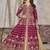 Rani pink color art silk embroidered anarkali salwar kameez
